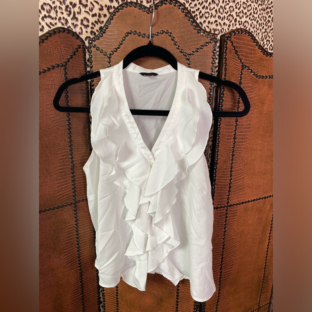 Milano White Ruffled Blouse
